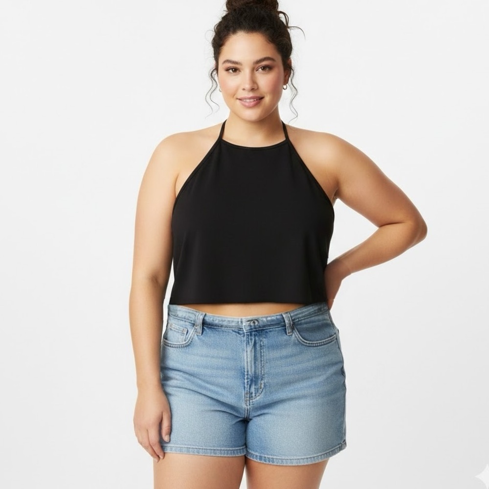 NWT BP halter Crop Top off Back 1X Boho summer top